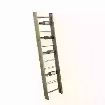 Leaning Ladder Re-Engineered Wood & Metal 9 Bottle Wine Rack
